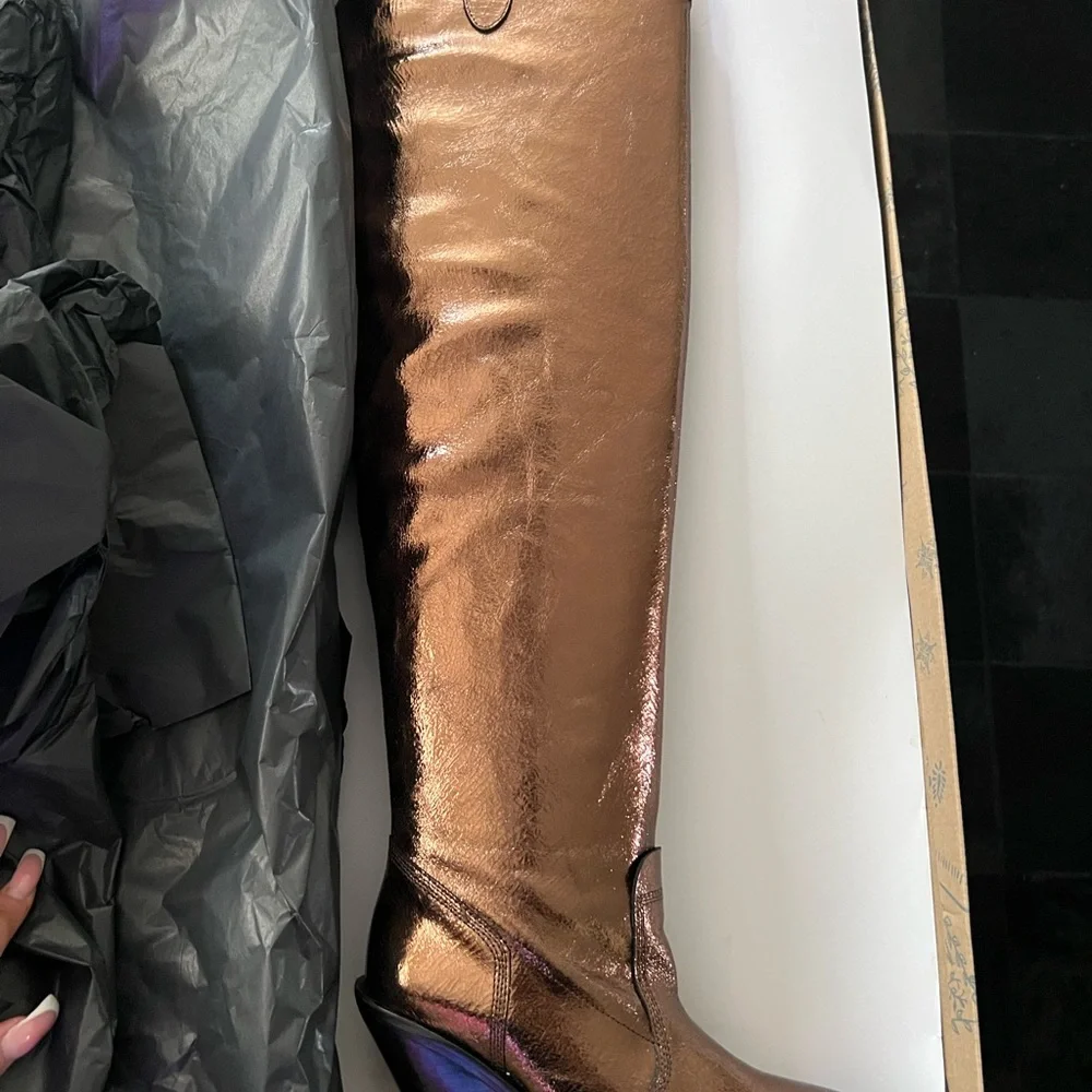 Free People Triple Crown Boot Bronze Metallic